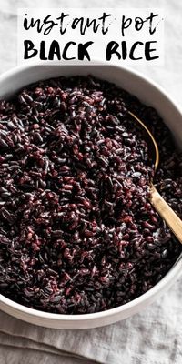 Learn how to make perfectly tender black rice in the Instant Pot every single time with this quick, easy, fail-proof recipe. | realandvibrant.com #realandvibrant #instantpot #blackrice #sidedish #rice