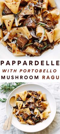 Pappardelle Pasta with Portobello Mushroom Ragu