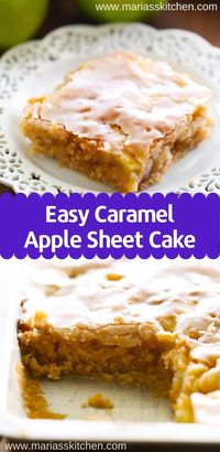 Easy Caramel Apple Sheet Cake Recipe - Maria's Kitchen