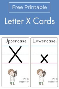 Letter X Formation Cards help develop neat handwriting. The Letter X is for x-ray inspector Xavier! #handwriting #writing #letters #alphabet #worksheets https://primarylearning.org/worksheet/letter-x-formation-cards/?utm_source=pinterest&utm_medium=social&utm_campaign=manuscript_handwriting&utm_term=printable_cards&utm_content=letter_x_occupations