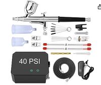 Gocheer Upgraded 40PSI Airbrush Kit, Dual-Action Multi-Function Airbrush Set with Compressor for Painting Portable Air Brush Set for Cake Decoration Makeup Art Craft Nail Design Model Tattoo