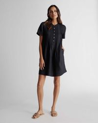 100% European Linen Short Sleeve Swing Dress