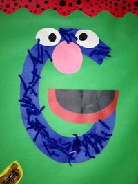 Letter G Grover Preschool Craft                                                                                                                                                                                 More