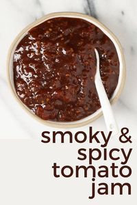 Smoky, Spicy, Tangy and just a little bit sweet, this Tomao Jam will be your favorite accompaniment to many things...your next cheese and cracker board, your next pizza, your next sandwich, and so many more. Recipe and instructions to water bath can. https://nourishandnestle.com/smoky-spiced-tomato-jam-recipe/