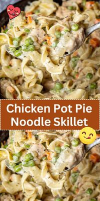 Transform a classic into a one-pan wonder with this Chicken Pot Pie Noodle Skillet. A comforting, creamy dish that's perfect for busy nights.