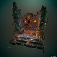 ArtStation - The Beast's Awakening - Stylised Diorama, Jac Rossiter