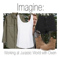 "Imagine: Working at Jurassic World with Owen Grady" by fangirlingciera ❤ liked on Polyvore featuring H&M, adidas, Timberland, jurassicworld and OwenGrady