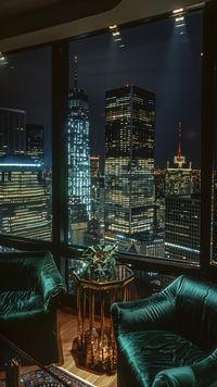 Immerse yourself in the luxurious charm of this 1980s-inspired forest green interior in a New York City penthouse. This AI-generated design blends rich green tones, elegant furnishings, and stunning views of the NYC night skyline. Perfect for those who love vintage sophistication and urban elegance. Follow for more nostalgic design inspirations and unique AI art creations!