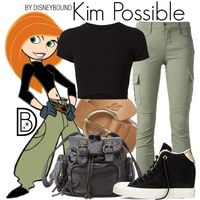 Kim Possible by leslieakay on Polyvore featuring Getting Back To Square One, J Brand, Converse, Charlotte Russe, Levi's, disney, disneybound and disneycharacter