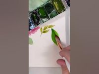 Painting leaves with a dagger brush! - YouTube