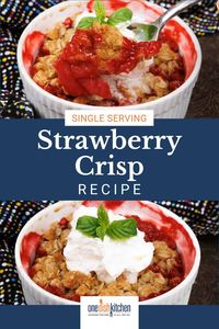 Indulge in a single serve strawberry crisp with this foolproof recipe that's perfect for a personal treat or a delicious dessert for one.