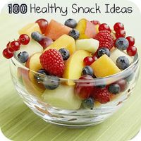 100 Healthy Snack Ideas to help you reach your weight loss goals! (Also includes printable version so you can put it on your fridge to remind you)