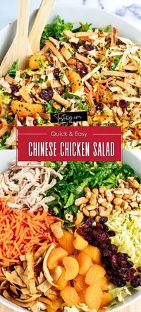 Quick & Easy Chinese Chicken Salad via @tastillyb