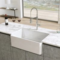 Latoscana 30" Fireclay Farmhouse Apron Sink, Reversible White LTW3019W – The Sink Boutique