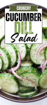 This classic summer side dish features the cool and crunchy cucumber. Have an abundance of cucumbers on hand from the summer months? Make this easy cucumber dill salad tossed with a homemade red wine dill vinaigrette that's also great as a marinade!