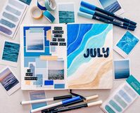 Jaclyn Toms on Instagram: "J U L Y is here! 🌊⏳Here is my July cover page. The theme for July is all things blue water and waves 🌊 💙 #julybulletjournal #oceanbulletjournal #oceantheme #bulletjournal #planwithme #journaling #bujo #bulletjournalcommunity #bulletjournalling #monthlyspread #bujospread #2022planner #showmeyourplanner #bujocommunity #bujomonthly #habittracker #moodtracker #bulletjournalcoverpage"