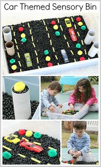 Car Themed Sensory Bin for Toddlers and Preschoolers - Buggy and Buddy