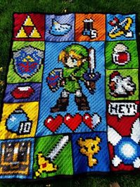 The Legend of Zelda inspired graph for blanket C2C written | Etsy