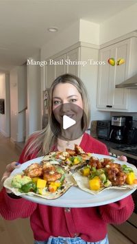 Lyana Begret See on Instagram: "Mango Basil Shrimp Tacos! 🥭🍤🌮 This recipe has to be one of my favorites that I’ve made. It’s incredibly fresh, bursting with flavor, and absolutely delicious. The combination of shrimp, mango, and basil creates a refreshing and flavorful dish that I can’t wait for you to try! It’s sure to become a new favorite on your dinner menu. 🌮🍤🥭🌿 
My youngest daughter devours this shrimp like it’s hotcakes 😂 — she’s obsessed. It’s just that good!

Ingredients:
Mango Basil Salsa:
- 1/4 red onion
- 1/2 avocado, cubed 
- 1/2 red pepper, finely chopped
- 1/4 cup cilantro, chopped 
- 2 whole mangoes, cubed 
- Juice of 1 lime
- Large handful of basil
- Salt and pepper to taste 

Smoked Paprika Shrimp:
- 1 pound of shrimp (about 30 pieces) (see my stories for the shri