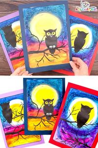 Are you looking for a Halloween-inspired art project to enjoy with your kids this autumn? Designed with kids of all ages and beginners in mind, this beautiful Owl Silhouette Painting offers a simple yet delightful painting idea that can be easily attempted at home or in a classroom setting.