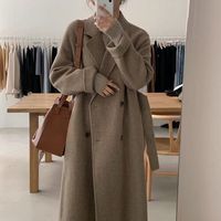 Item Type: Coat Gender: Women Material: Wool, Acrylic Closure Type: Belt Style: Casual Sleeve Length(cm): Full Collar: Turn-Down Package Includes: 1 x Pc Size Bust (cm / inch) Length (cm / inch) One 110 / 43.31 108 / 42.52