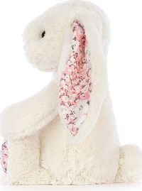 Jellycat Blossom Cherry Bunny is dressed up for spring with adorable ditsy-print ears and paws! This plush bunny has a powder-pink nose, cuddly tummy, and silky bobtail. Suitable from birth. Hand wash only; do not tumble dry, dry clean or iron. Not recommended to clean in a washing machine. There is always something original and quirky yet incredibly soft and sumptuous to find at a Jellycat jamboree! Irresistibly cuddly, sophisticatedly silly, hilariously humorous, the best stuffed animals for a