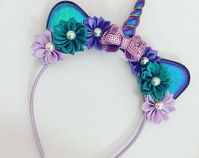 Mermaid Unicorn Headband | Unicorn Headband | Unicorn Horn Headband | Unicorn Bow | Unicorn Hair Accessory | Unicorn Birthday Party, Unicorn