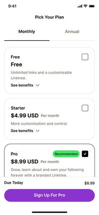 Linktree iOS app, Explore real-world designs from the best products on Refero, Paywall & Subscription, Select, Accordion & Collapse, Cards & Tiles, Button, Tabs, Checkbox & Radio, Badge, Price UX design, UI design, UX/UI, iOS app design, Website, Interface design, Product design, design inspiration