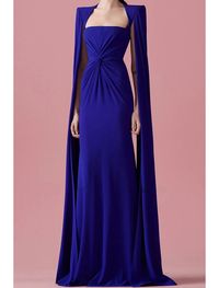 A-Line Evening Gown Elegant Cape Dress Formal Wedding Guest Sweep / Br – BL Dress