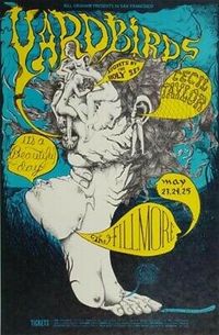 1968 PSYCHEDELIC LEE CONKLIN YARDBIRDS BILL GRAHAM FILLMORE POSTER BG 121 MINT! | eBay