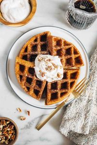 Pumpkin Protein Waffles