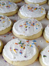 This Giant Sugar Cookies Recipe is sweet perfection. Bakery style cookies that are soft and chewy and topped with fluffy buttercream frosting. A delightful sweet treat all the sugar cookie lovers will devour.