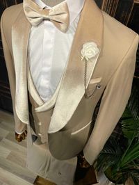 Beige Tuxedo | Best Choice For Wedding – Pomandi.com