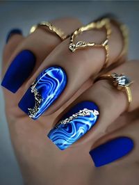 Blue  Collar  ABS Colorblock,Striped Color Nails Embellished   Nail,Hand & Foot Care