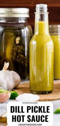 This Dill Pickle Hot Sauce recipe is the perfect balance of tart, spicy, and tangy. Our easy-to-follow recipe will take your taste buds on a wild ride! Unlike traditional hot sauces, this recipe pairs dill pickles with jalapenos and serrano peppers with a 10-day ferment to give you an addictively delicious condiment. Enjoy it over tacos, eggs, on chicken wings, or mix it into your next Bloody Mary. It's sure to add a unique flavor that you won't find anywhere else! cravethegood.com