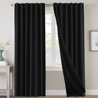 Amazon.com: H.VERSAILTEX 100% Blackout Curtains for Bedroom with Black Liner Full Room Darkening Curtains 96 Inches Long Thermal Insulated Back Tab/Rod Pocket Window Drapes for Living Room, 2 Panels, Jet Black : Home & Kitchen