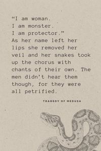 Owning her power. #medusa #greekmythogy #greekmythologyinspired #bookstoread #bookquotes #readinglist