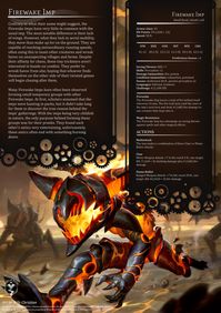 Hello Travelers! Another hellish creature, a speedy trickster this time - the Firewake imp! You can find the PDF version for free on our patreon as always (linked above).