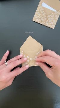 How to fold Origami envelope with diamond shape seal pocket #Shorts