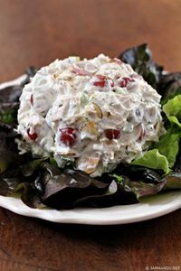 This tasty Neiman Marcus Chicken Salad has a secret ingredient that gives the texture of the salad a wonderfully creamy texture. What is ...