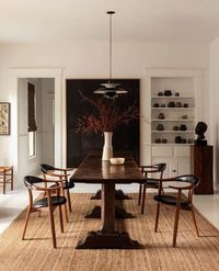 Dining Room | Design by Betsy Brown Interior Design | Modern traditional design meets moody in these lovely dining spaces.