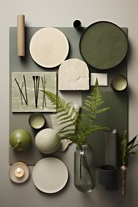 Green colors moodboard inspiration interior design