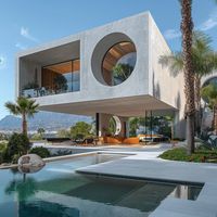 Geometric Forms | Front Side House | Swimming Pool | Modren Creative Design