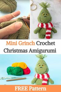 Mini Grinch Crochet Christmas Amigurumi FREE Pattern