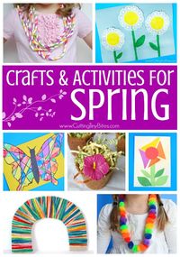 Favorite Spring Crafts And Activities For Kids. Fun collection of fine motor activities, process art, and more- featuring flowers, rainbows, butterflies, bugs, weather, and more!  Crafts and activities for toddlers, preschoolers, kindergarten, and elementary!  Also includes activities for spring holidays- St. Patrick's Day, Easter, and Earth Day.