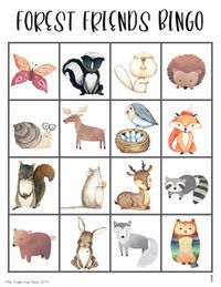 Woodland Animals Bingo Game by The Kinder Kids | TpT