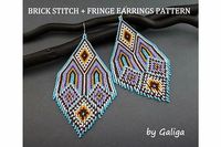 Fringe Earrings Pattern Beaded Brick Stitch Seed Bead DIY