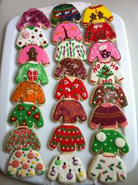 Tacky Christmas Sweaters - Decorated Sugar Cookies by I Am The Cookie Lady