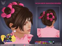 The Sims Resource - Back To School - Flower Scrunchies For Mi Cha Hair by GoAmazons