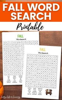 Fall Word Search Printable